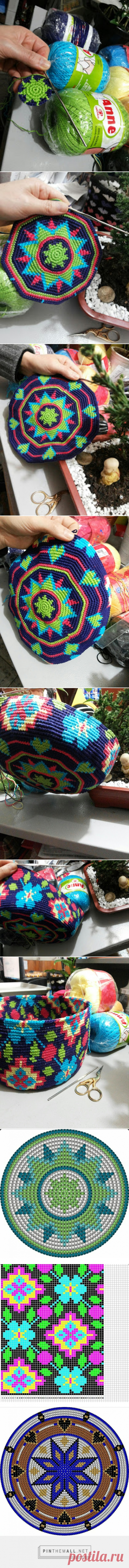 Canto do Pano Artesanato: Começando mais uma bolsa no estilo Wayuu, tem vídeo explicando o... - a grouped images picture - Pin Them All