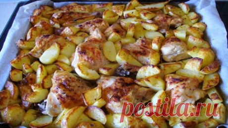 Невероятно вкусный куриный шашлык, с картофелем в духовке - Рашпиль