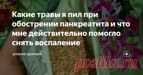 Какие травы я пил при обострении панкреатита и что мне действительно помогло снять воспаление 
В этой статье, я хочу рассказать о своем опыте лечения панкреатита с помощью народных средств. Также вы узнаете, какая трава мне особенно помогла при обострении.

