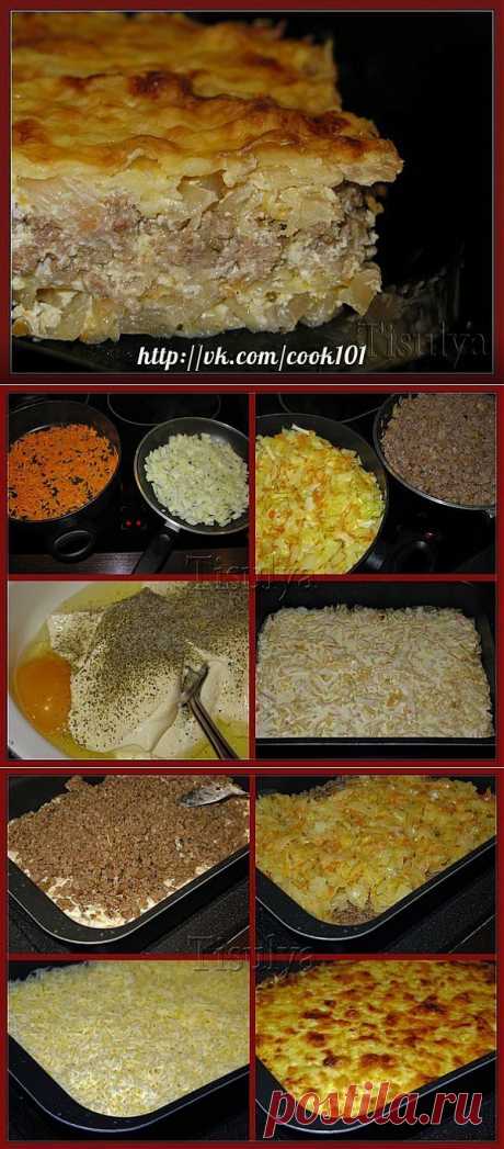 Капустная запеканка с фаршем.