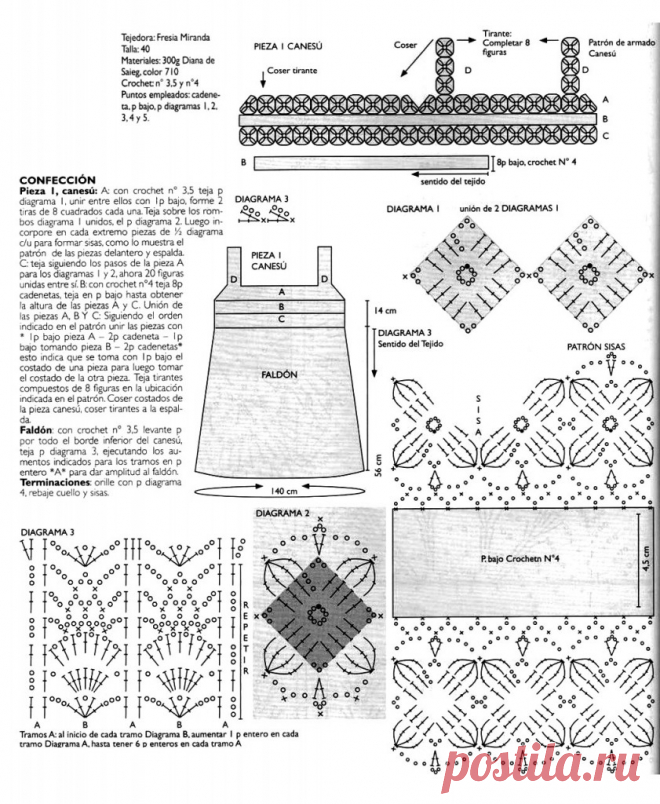 Платье сарафан крючком для теплой летней поры | ЕЛЕНА ВЯЗАЛОЧКА — Вязание Спицами и Крючком | Лучшие Схемы и Модели Бесплатно