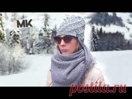 Модная шапка на осень-зиму спицами / DIY Knit women's hat