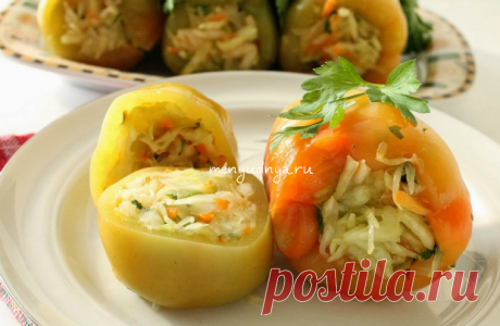 Квашенный перец фаршированный капустой с овощами - Меню Дня - menyudnya.ru