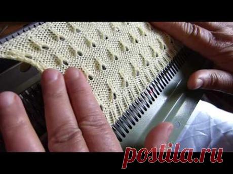 point ajouré a la machine à tricoter singer 135 - YouTube