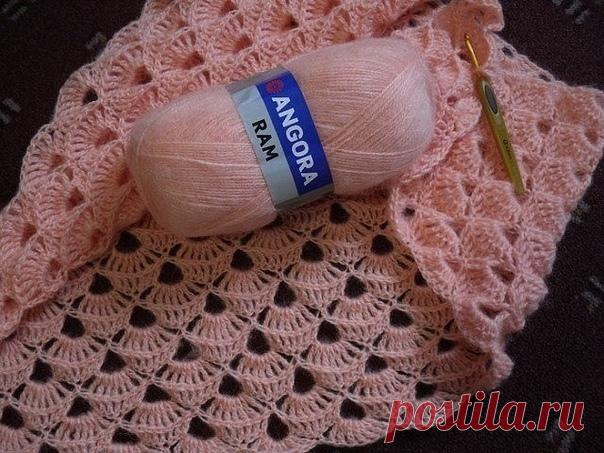 Шаль простым узором
#шаль #вязание