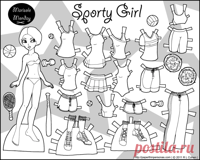 Куклы с одеждой раскраска