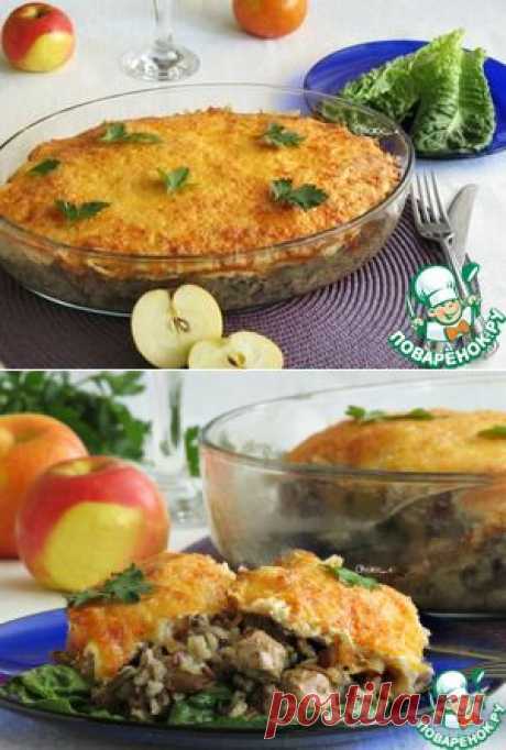 Рис с куриной печенью и яблоками