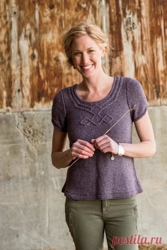Вязание топа Kayleen с разрезом на рукаве