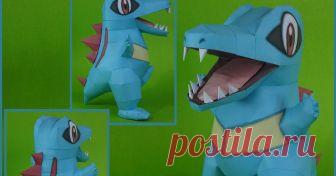 TOTODILE V2    158 / TOTODILE - Pokémon Papercraft  Name:  Totodile Type:  Water Species:  Big Jaw Pokémon Height:  0.6 m (2'00″) Weight:  9.5 kg (20.9 ...