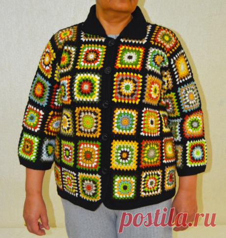 Crocheted Coat Jacket, Granny square coat, Female cardigan, Handmade coat,Autumn coat The stylish Square Coat has been tailored myself. The yarn of the Coat is 100% microfiber acrylic.  Size: L & XL if you would like to buy different colors or sizes, i am welcome the get your new orders. New orders will be prepared and send in 30 days.