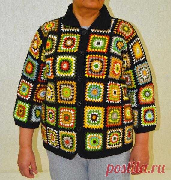 Crocheted Coat Jacket, Granny square coat, Female cardigan, Handmade coat,Autumn coat The stylish Square Coat has been tailored myself. The yarn of the Coat is 100% microfiber acrylic.  Size: L & XL if you would like to buy different colors or sizes, i am welcome the get your new orders. New orders will be prepared and send in 30 days.