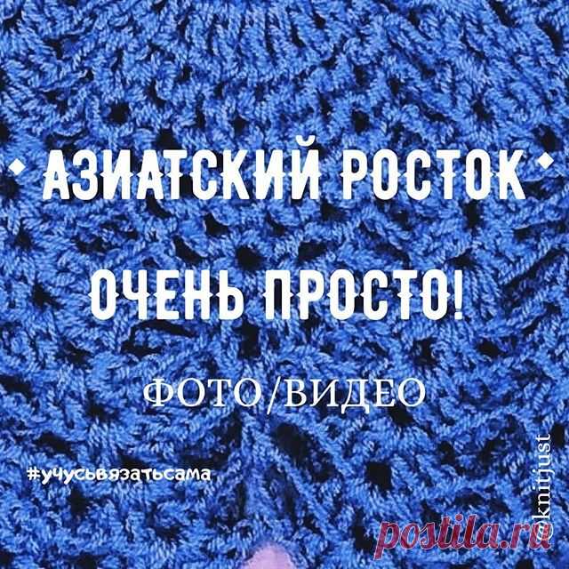 Photo by Екатерина Еремина on June 01, 2020. На изображении может находиться: текст «азиатский росток очень просто! фото видео #учусьвязатьсама а»