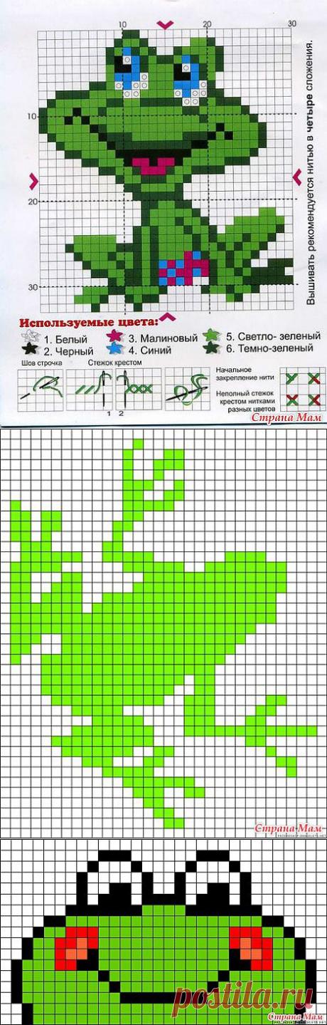 Вышивка /лягушки/: Дневник группы &quot;Клуб рукоделия&quot; - Страна Мам
