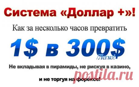 Система "Доллар+" Вы отобьёте свои деньги через час.