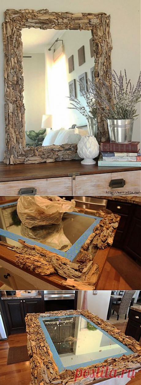 Идеи с коряжками и кусочками коры деревьев для экостиля