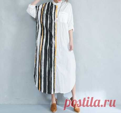 Women dress, women shirt, white maxi dress, Tunic dress, pockets dress, women shirt dress, Gown 【Fabric】  linen 【Color】 white, black 【Size】 Shoulder width 66cm/ 26 Sleeve 33cm/ 13 Bust 126cm/ 49 Length 123cm/48  Have any questions please contact me and I will be happy to help you.