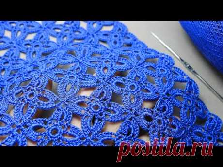 Легкий УЗОР безотрывным способом ВЯЗАНИЕ КРЮЧКОМ :) SUPER EASY Beautiful Flower Pattern Crochet
