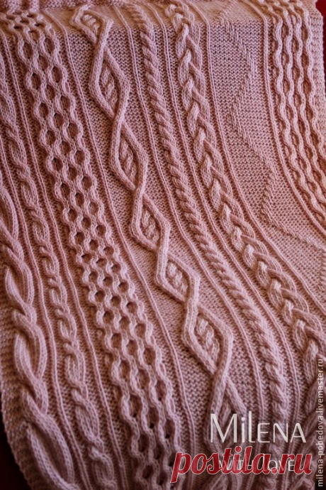 Купить Плед 100% мериносовая шерсть Розовый фламинго - бледно-розовый, бледно-розовый пастельный