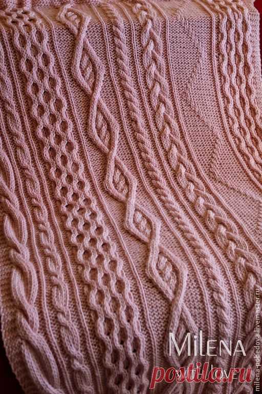 Купить Плед 100% мериносовая шерсть Розовый фламинго - бледно-розовый, бледно-розовый пастельный