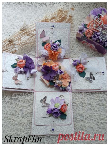 Цветочная коробочка, которая сможет впечатлить! В такой коробочке можно подарить денежный подарок, украшение или просто написать слова благодарности или поздравления.