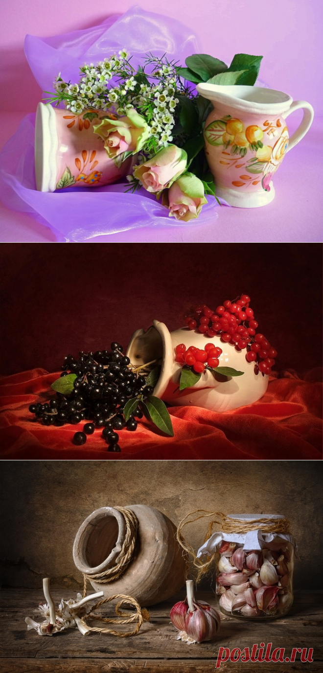 Натюрморты Упавший кувшин