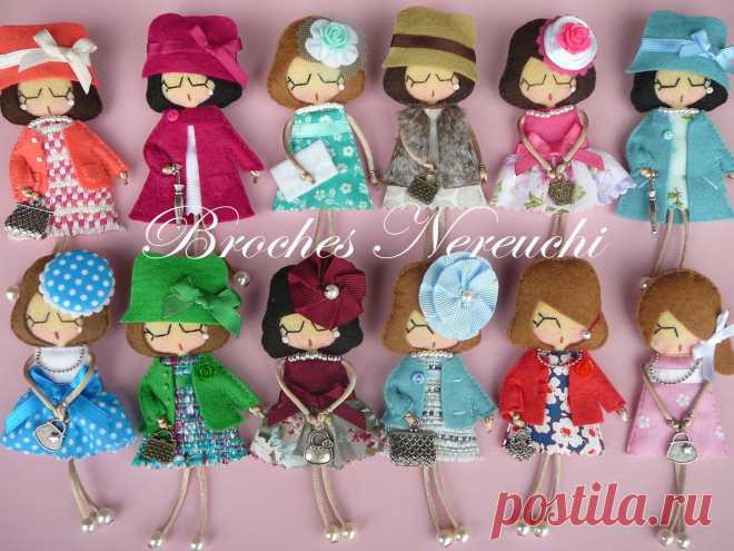 BROCHES NEREUCHI: Broches muñequitas