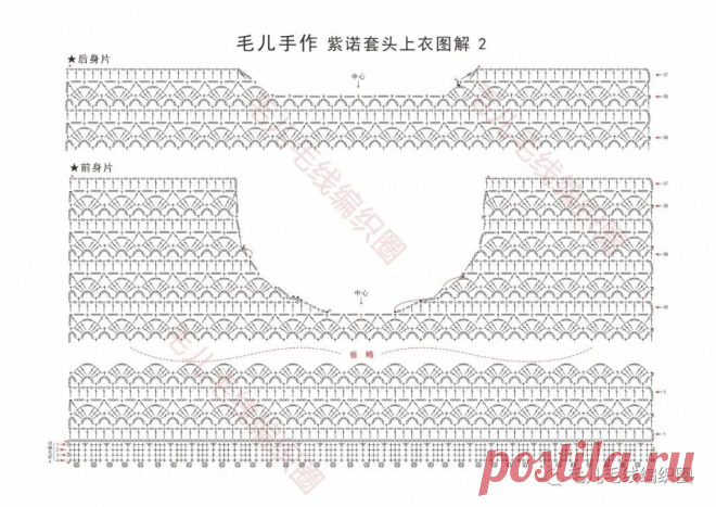 14 пуловеров крючком со схемами, которые согреют, украсят, вдохновят | Вязание крючком | Дзен