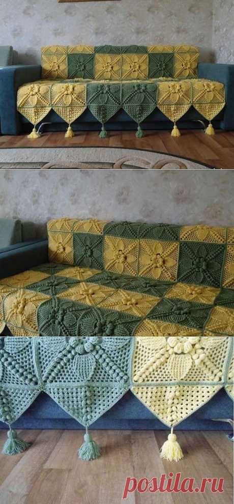 Шикарный плед из мотивов. Вязание крючком | Умелые ручки