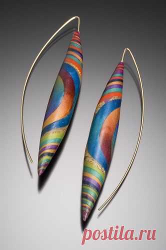 Polymer clay earrings by Kathleen Dustin makes me want to play with clay again soon...: