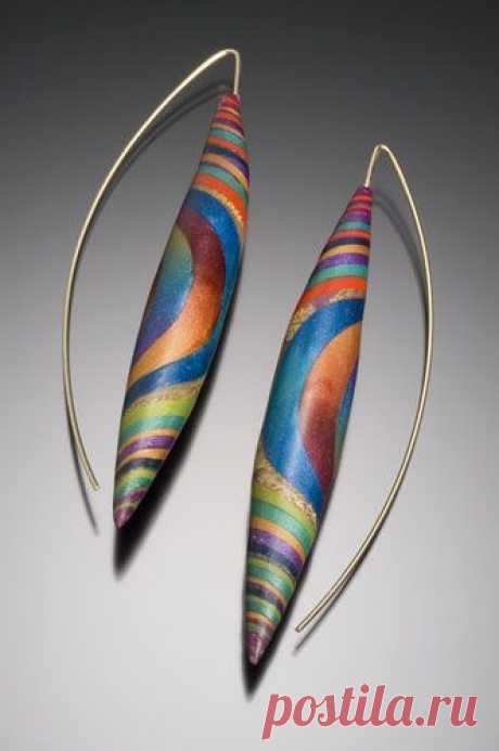Polymer clay earrings by Kathleen Dustin makes me want to play with clay again soon...: