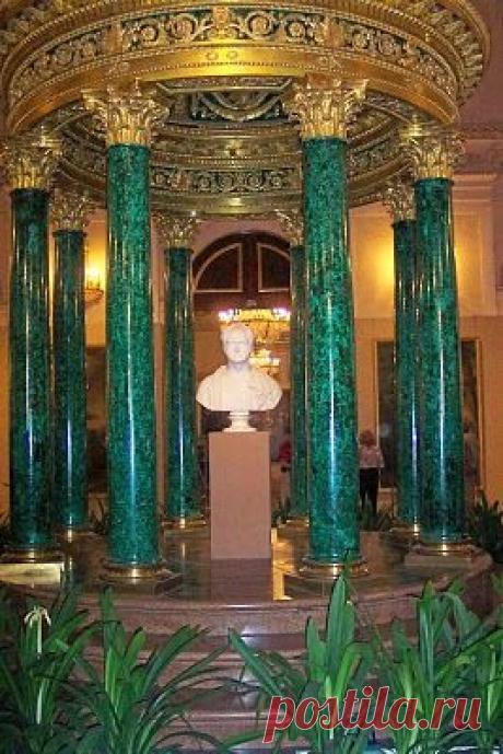 This is the Malachite Room of the Winter Palace, designed by the architect Alexander Briullov in the late 1830s was used as an official drawing-room of Empress Alexandra Fyodorovna, wife of Nicholas I. The Winter Palace in St Petersburg, Russia was, from 1732 to 1917, the official residence of the Russian Tsars. | Pin by Jai Rose on Russian &amp; Scandinavian Style