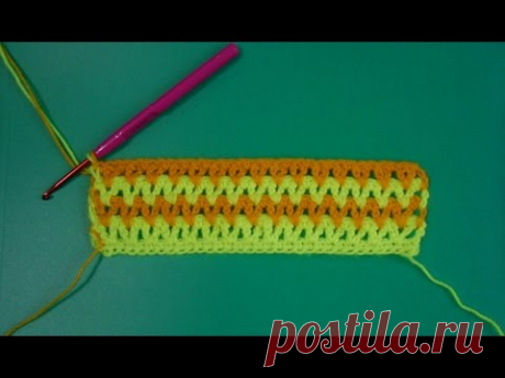 Цветной узор крючком - Color pattern crochet — Яндекс.Видео
