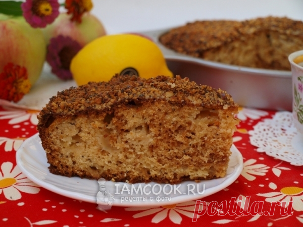 Проверенный рецепт приготовления вкусного макового пирога с яблоком, медом и грецкими орехами, шаг за шагом с фотографиями.