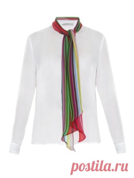Folia rainbow scarf silk-chiffon blouse | Mary Katrantzou | MATCHESFASHION.COM UK