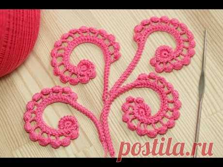 Завиток с пышными столбиками - вязание крючком - мастер класс  crochet