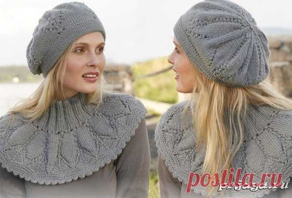 Вязаный берет и манишка «Etoile - Звезда»
Описание: http://prjaga.ru/vyazanie-dlya-zhenshchin/shapka-bere..