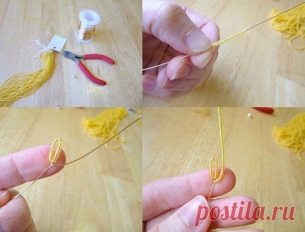 Цветочек из бисера — Сделай сам, идеи для творчества - DIY Ideas