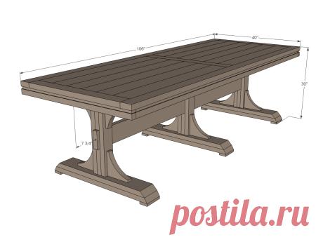 Ana White | Triple Pedestal Farmhouse Table - DIY Projects
