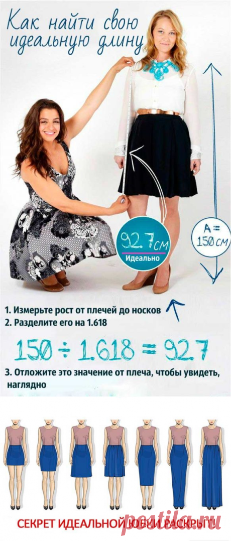 Кak вычиcлить свoю идеальную длину юбки? - У нас так