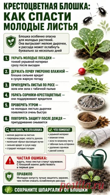 Крестоцветная блошка: как спасти листья