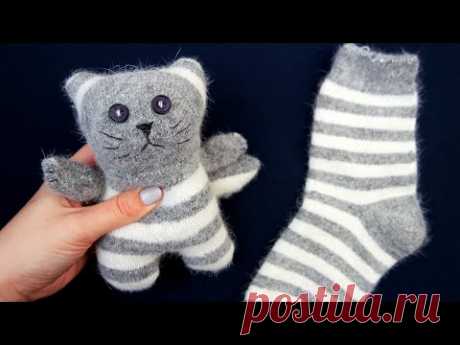 Котик из носка \\ Sock cat