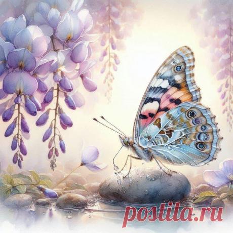 Элегантная бабочка в росе утреннего тумана. Нейросеть Dalle - Dalle примеры промтов - Форум ИИ о нейросетях - Yes Ai