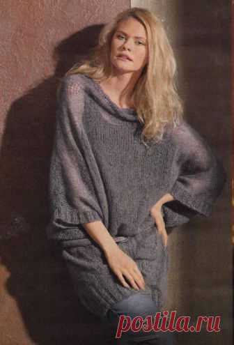 Туника оверсайз из мохера. Спицами. / loveknitt.blogspot.com
