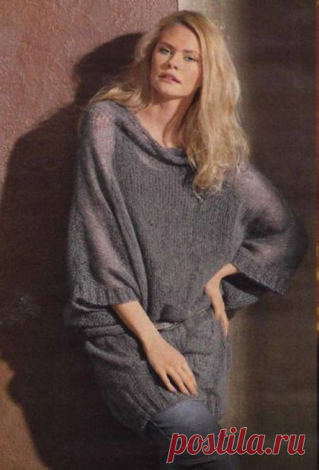 Туника оверсайз из мохера. Спицами. / loveknitt.blogspot.com