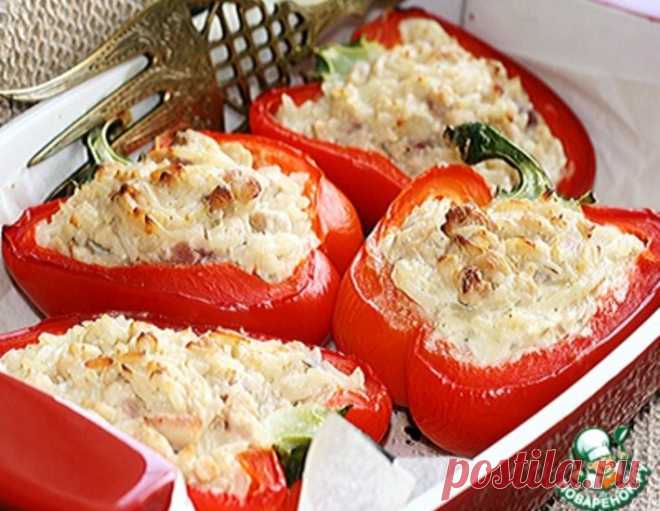 Перец с рисом, куриным филе и творожно-сливочным сыром – кулинарный рецепт