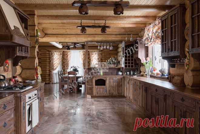 Кухня под старину из массива дерева – купить кухню в Москве