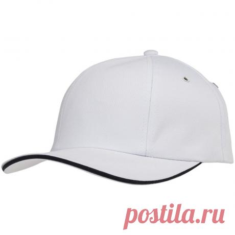 Бейсболка Bizbolka Canopy, белая с темно-синим кантом - Интернет-магазин Gen.RU