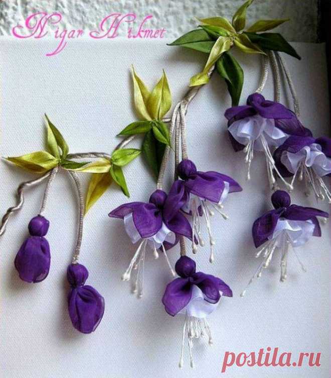 Цветы из лент и тесьмы