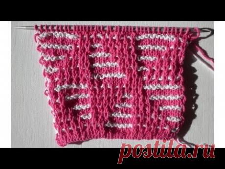 Двухцветный узор &quot;Мельница&quot;, ленивый жаккард.