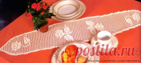 Дорожка с розами ☼ вяжем крючком